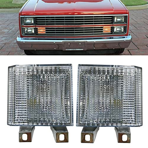 KYYET Pair Clear Lens Park/Signal Lights Compatible with 1983-1988 Chevy Blazer GMC Pickup Truck Driver and Passenger Side w/quad headlamps replaces 918045 918046 - Image 2
