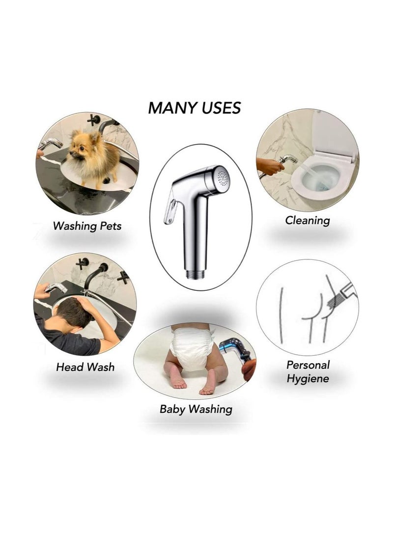 Y&D Handheld Toilet Sprayer Kit Multi Functional ABS Stainless Steel Bathroom Bidet Shower Hose Holder Wall Bracket Set Attachments Baby Cloth Diaper  - Image 3