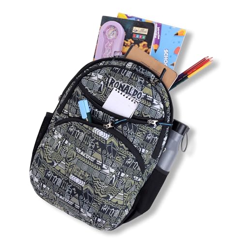Ronaldo Tribal Warrior School Backpack Black Edition Casual Daypack School Bags for Boys & Girls Office Backpack Multi-Purpose Bag - Image 2