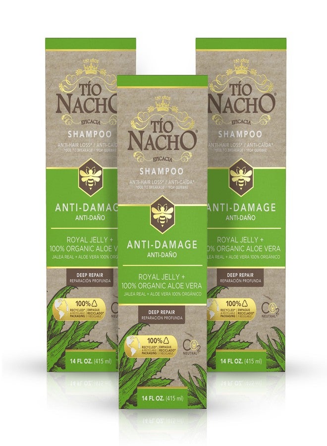 Tio Nacho Aloe Vera Deep Repair Shampoo, Organic Aloe Vera and Royal Jelly for Hair Repair and Protection, with Vegetable Keratin for Strength and Shine, Paraben, Salt, Silicone-Free, 14 Oz (3 Pack) - Image 1