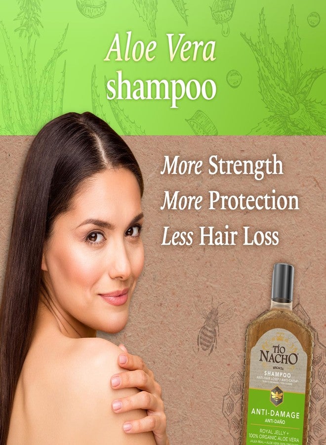 Tio Nacho Aloe Vera Deep Repair Shampoo, Organic Aloe Vera and Royal Jelly for Hair Repair and Protection, with Vegetable Keratin for Strength and Shine, Paraben, Salt, Silicone-Free, 14 Oz (3 Pack) - Image 3