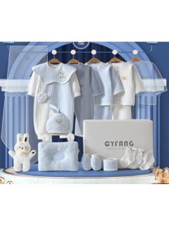 KUYING 15 Pieces Baby Gift Box Set, Newborn Blue Clothing And Supplies, Complete Set Of Newborn Clothing  - Image 1