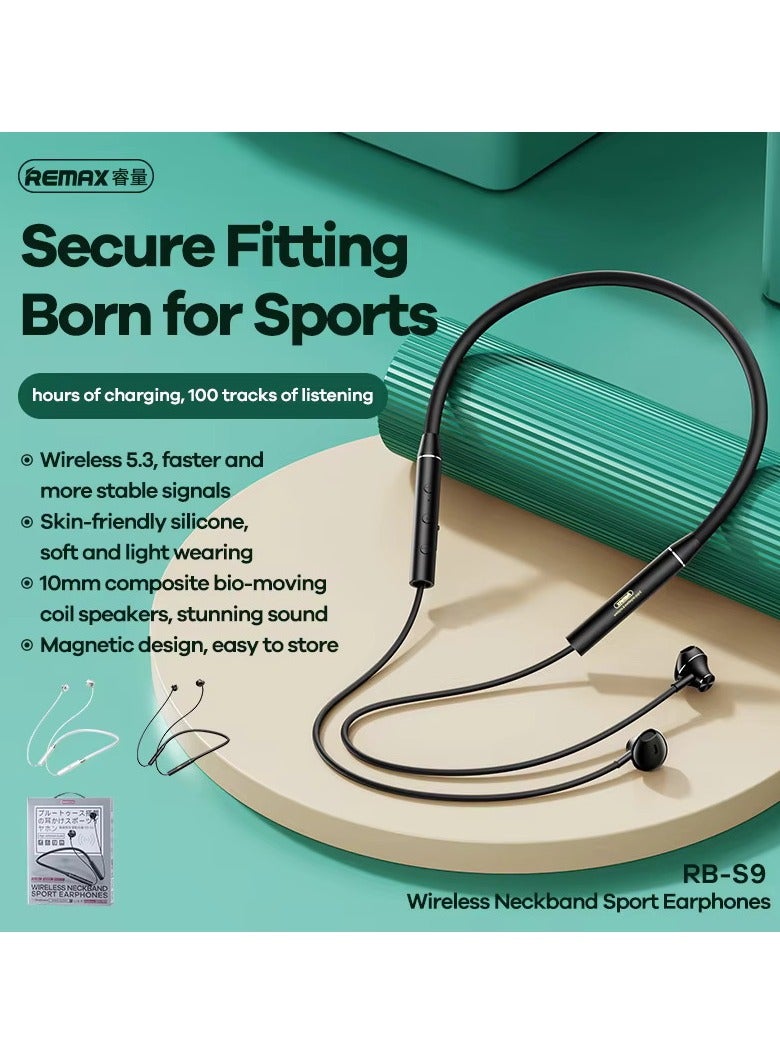 REMAX سماعات أذن رياضية لاسلكية حول العنق باللون الأسود - Image 5