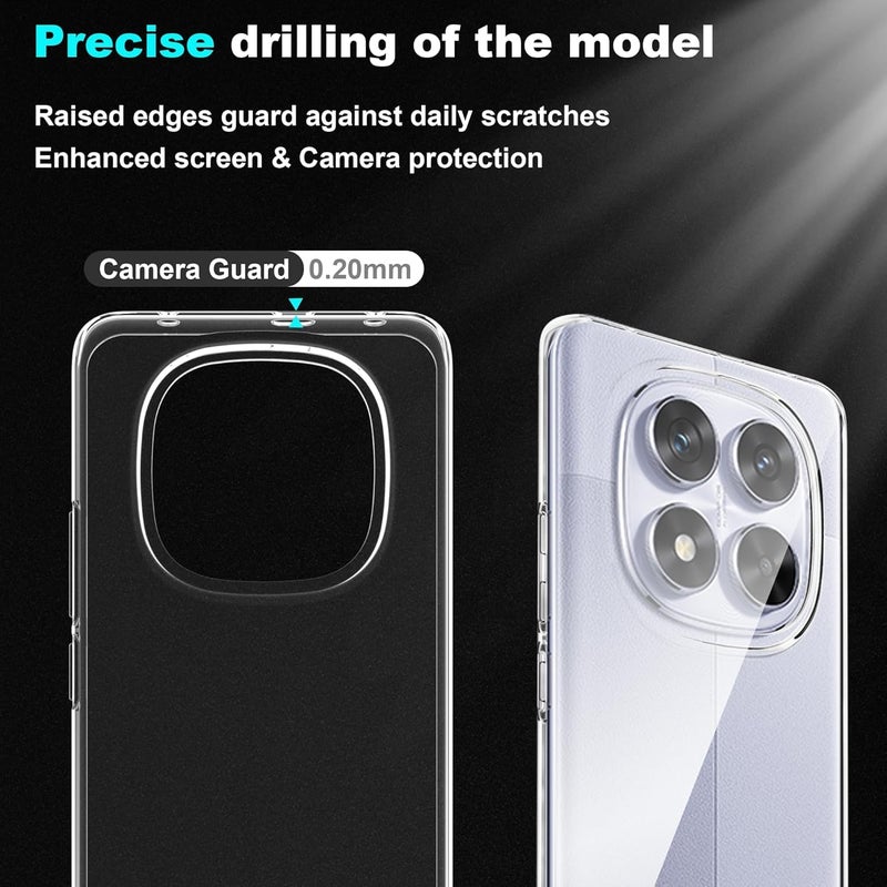 Realcase غطاء خلفي سيليكون MI Redmi Note 14 Pro 5G، مقاوم للخدوش، شفاف كريستالي، واقي للصدمات، غطاء خلفي ل MI Redmi Note 14 Pro/Poco X7 Pro 5G - Image 3