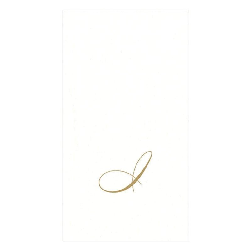 Caspari White Pearl Paper Linen Guest Towels Monogram Initial I 24 Count
