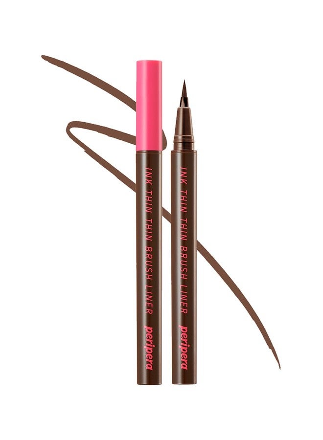 Peripera Ink Thin Thin Brush Liner 002 Brown Film - Image 1