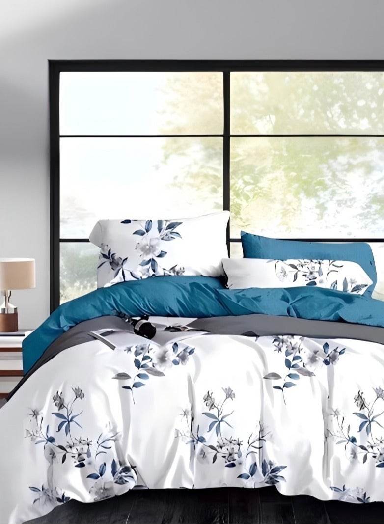 Duoduo home طقم غطاء لحاف ، حجم ملكي ، 6 قطع مع غطاء لحاف 220*240 سم وشيت ملائم و 4 أغطية وسائد - Image 1