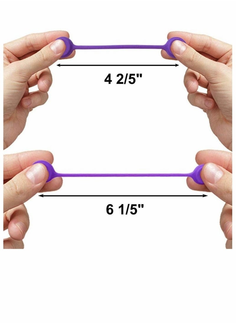 Generic - ربطات كابل مغناطيسية لتنظيم سماعات الرأس وكابلات USB 24 حزمة 8 ألوان مشابك سيليكون قابلة لإعادة الاستخدام - Image 1
