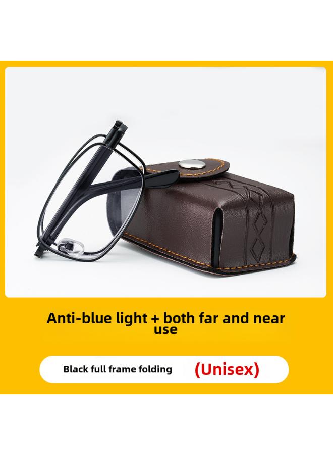 نيبمينينت Anti-blue Light Intelligent Zoom Photosensitive Discoloration Progressive Near And Far Three-use Folding Portable Direct Reading Glasses 