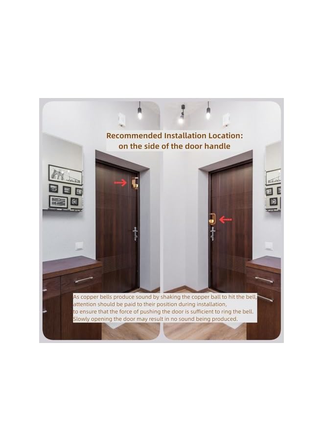 erorex Shopkeepers Bell for Door Opening, Door Chime for Business When Entering, Easy Install with Double-Sided Tape Doorbell, Hanging Bells for Home Office Store Door Entry Alert Chime and Decoration  - Image 3