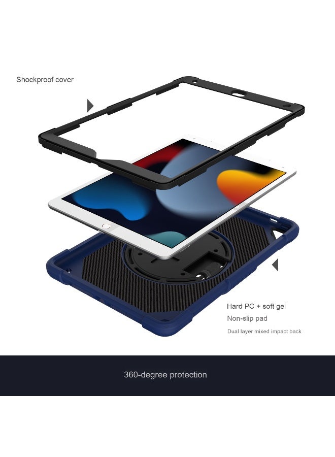 NIBEMINENT Case for ipad 9th/8th/7th Generation 10.2'' Heavy Duty Screen Protector 360° Rotating Stand Handle Pencil Holder Shockproof Drop Protection Shoulder/Hand Strap Durable Kids-Friendly  - Image 4