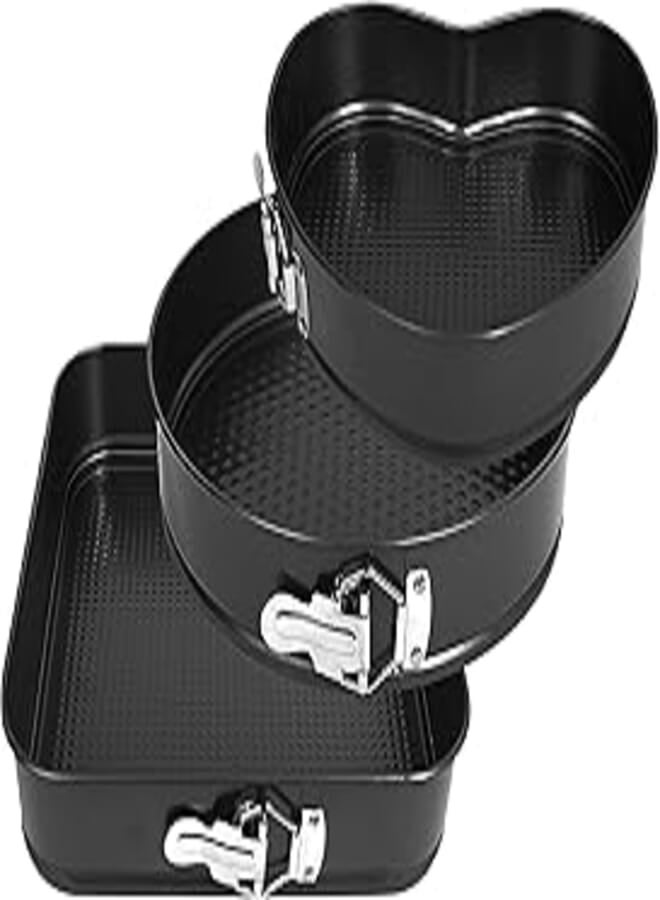 Raj cake mould set,black- 3 pieces,teflon