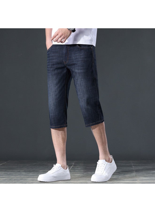 ZENGZHI Men's Ice Silk Breathable Jeans - Summer 2025 Thin Casual Straight-cut Seven-pants Versatile Mid-length Shorts - Image 4