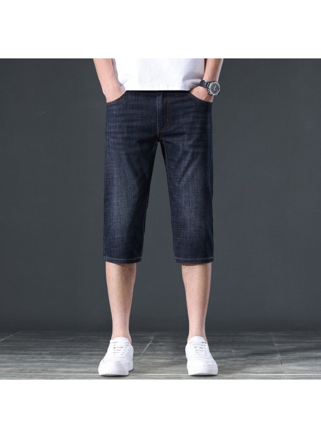 ZENGZHI Men's Ice Silk Breathable Jeans - Summer 2025 Thin Casual Straight-cut Seven-pants Versatile Mid-length Shorts - Image 3