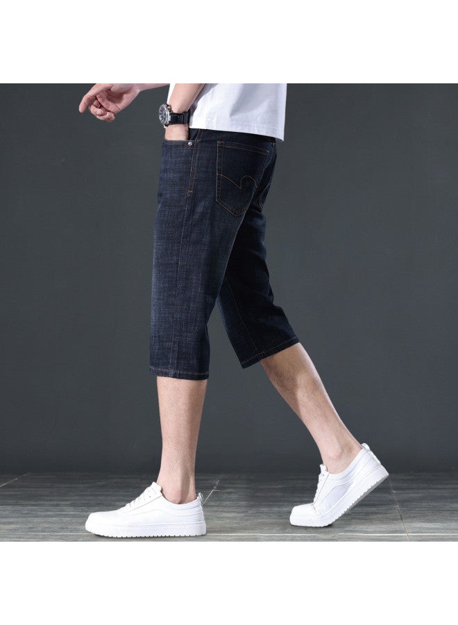 ZENGZHI Men's Ice Silk Breathable Jeans - Summer 2025 Thin Casual Straight-cut Seven-pants Versatile Mid-length Shorts - Image 5