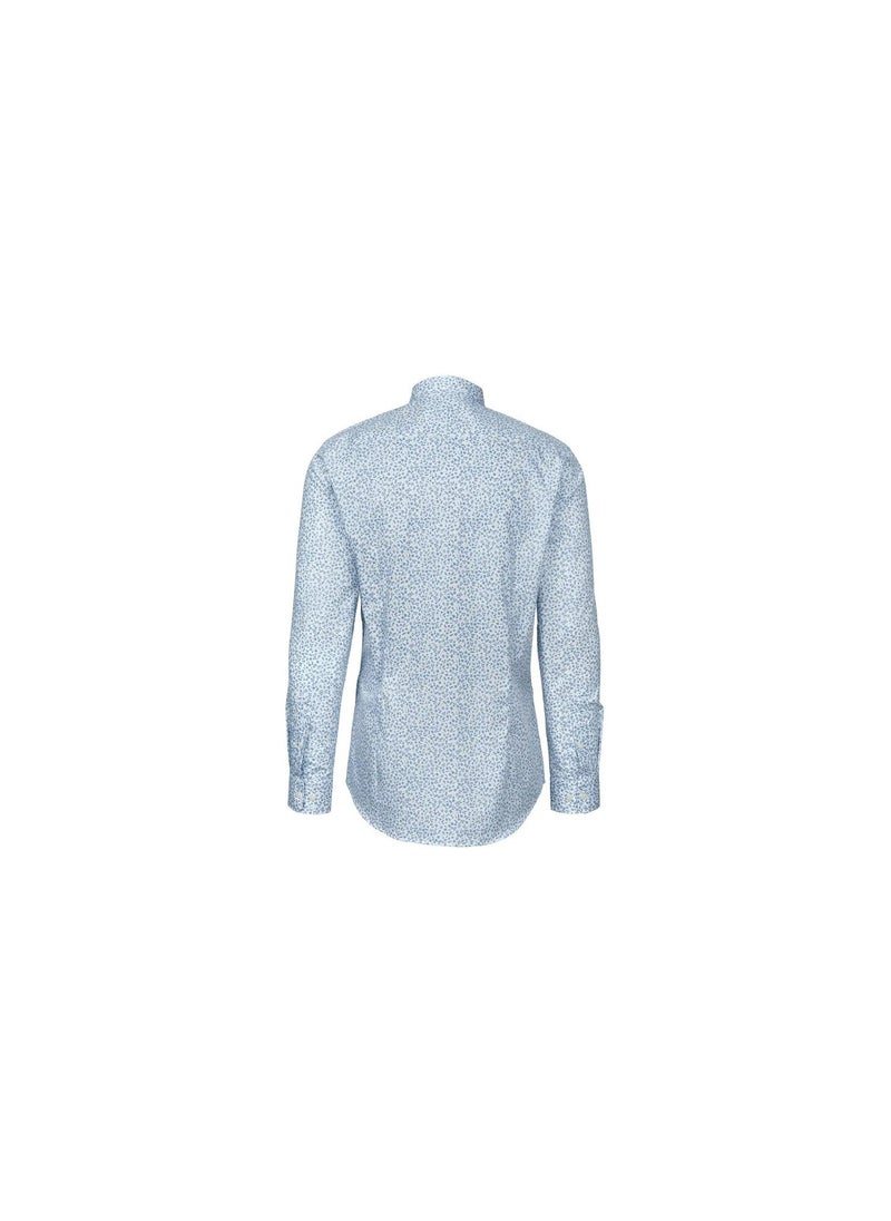 Tchibo Men Slim Fit Long Sleeve Allover Shirt, Blue  - Image 2