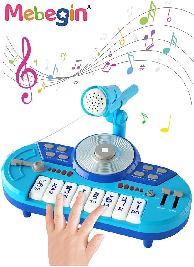 MEBEGIN Sound Toys for Baby, Kids Piano Keyboard with Microphone and DJ Playing, Multifunctional Portable Electronic Piano with Easy-to-play Design, Safe Musical Instrument, Fun Musical Learning Toy, Perfect Holiday Gift for Kids, 27.4*18.7*20.8cm  - Image 1