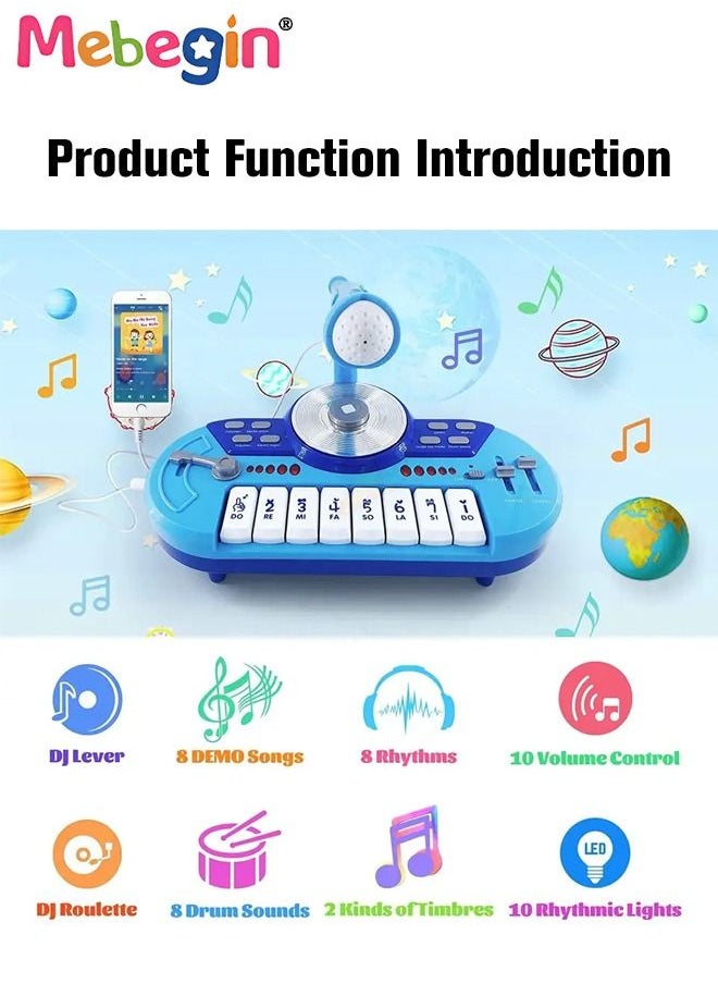 MEBEGIN Sound Toys for Baby, Kids Piano Keyboard with Microphone and DJ Playing, Multifunctional Portable Electronic Piano with Easy-to-play Design, Safe Musical Instrument, Fun Musical Learning Toy, Perfect Holiday Gift for Kids, 27.4*18.7*20.8cm  - Image 3