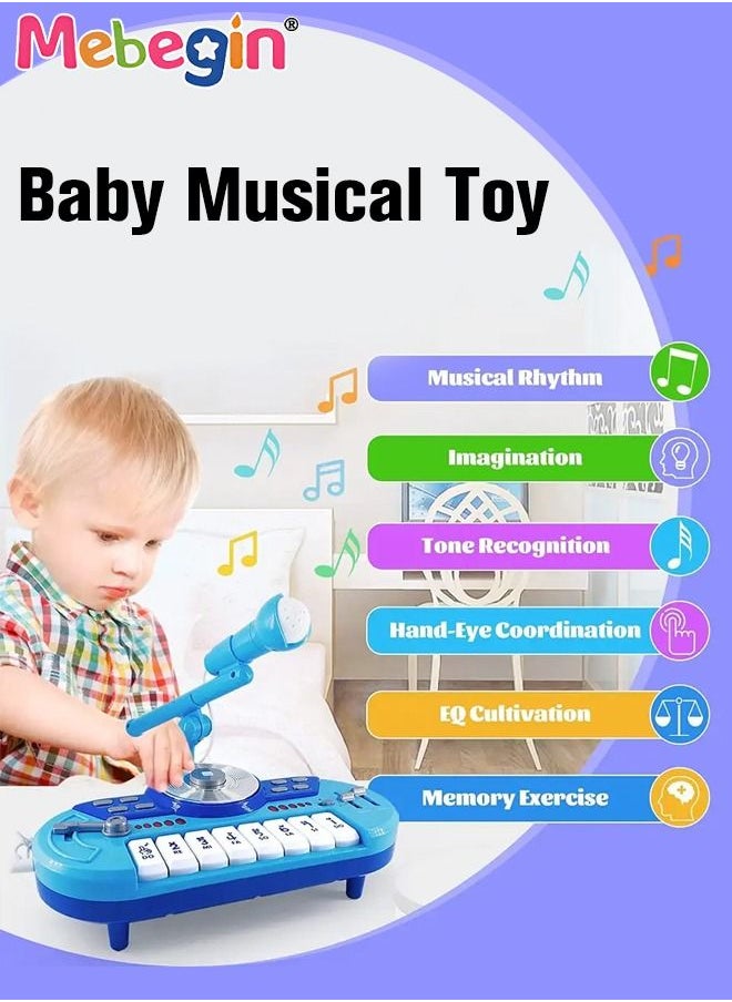 MEBEGIN Sound Toys for Baby, Kids Piano Keyboard with Microphone and DJ Playing, Multifunctional Portable Electronic Piano with Easy-to-play Design, Safe Musical Instrument, Fun Musical Learning Toy, Perfect Holiday Gift for Kids, 27.4*18.7*20.8cm  - Image 4