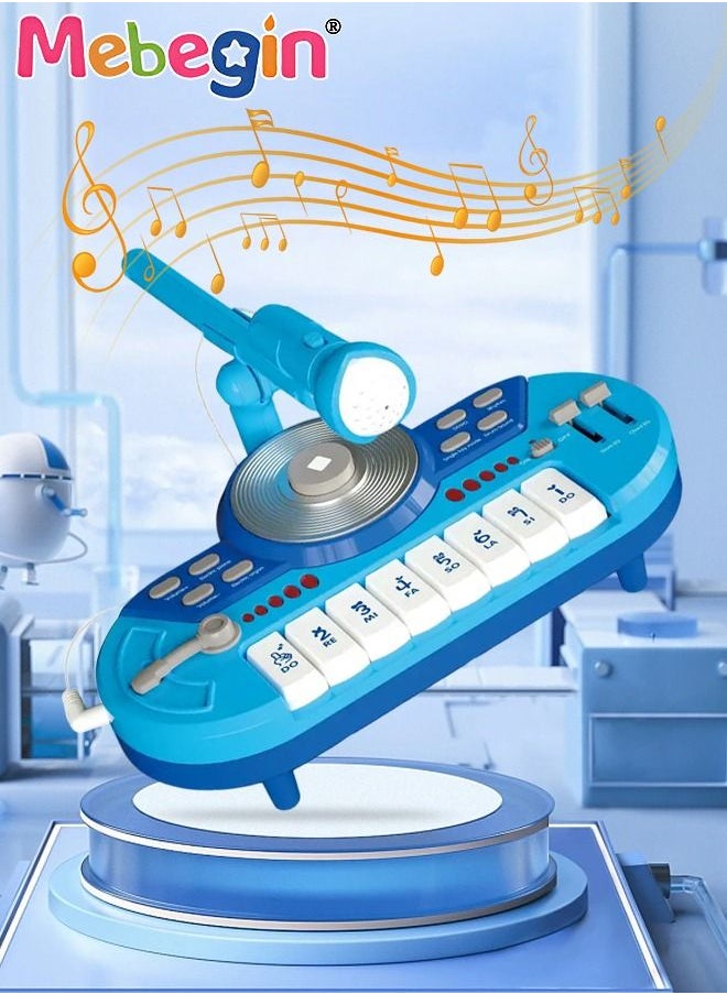 MEBEGIN Sound Toys for Baby, Kids Piano Keyboard with Microphone and DJ Playing, Multifunctional Portable Electronic Piano with Easy-to-play Design, Safe Musical Instrument, Fun Musical Learning Toy, Perfect Holiday Gift for Kids, 27.4*18.7*20.8cm  - Image 2