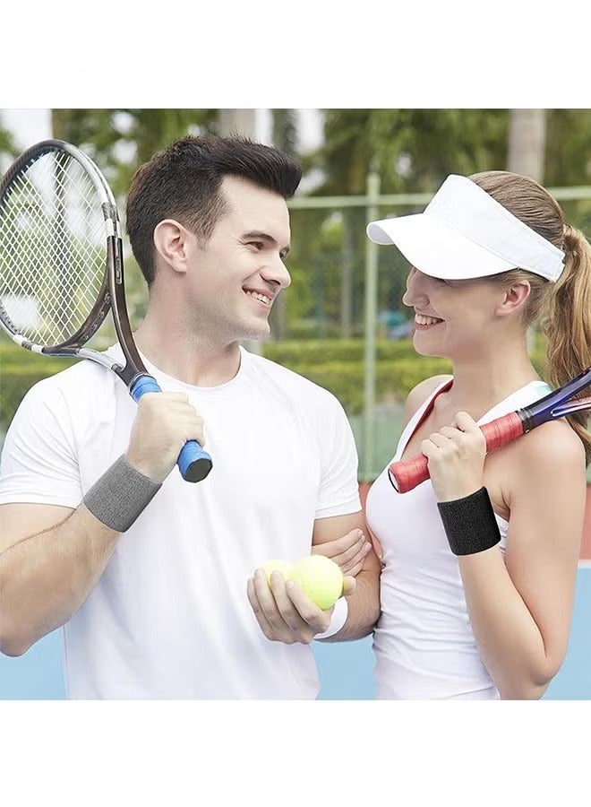 3 pairs of sports wrists,Wrist Sweatbands Tennis Wrist Bands Absorbent Sweat Band for Men and Women, Breathable Cotton Sweatbands for Working Out, Football, Basketball, Running Athletic Sports - Image 5