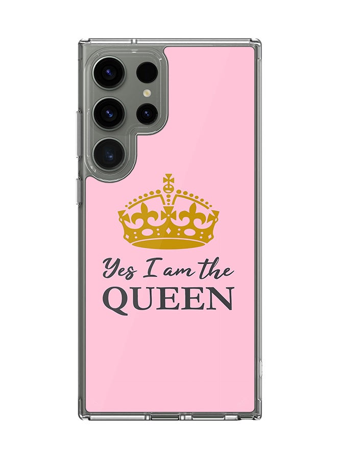 Stylizedd Classic Clear Case for Samsung Galaxy S24 Ultra , Hybrid Soft Case Flexible Edges Anti Drop TPU PC Gel Thin Transparent Cover - Yes I'm the Queen - Image 1