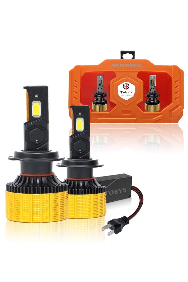 Toby's Toby’s EC60 H7 120W LED Headlights – 12,000LM Ultra Bright, IP65  Waterproof, Flicker-Free, Can-Bus Ready with Aviation Aluminum Cooling & Flicker-Free Driving Light Upgrade  - Image 1