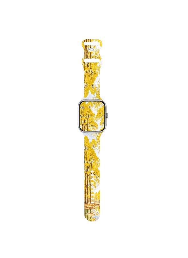 Generic Psychedelic Boho Floral Soft Silicone Band for Apple Watch10 9 8 7 6 5 Ultra SE Size 38 40 41 42 44 45 49mm Suitable for All iWatch  - Image 2