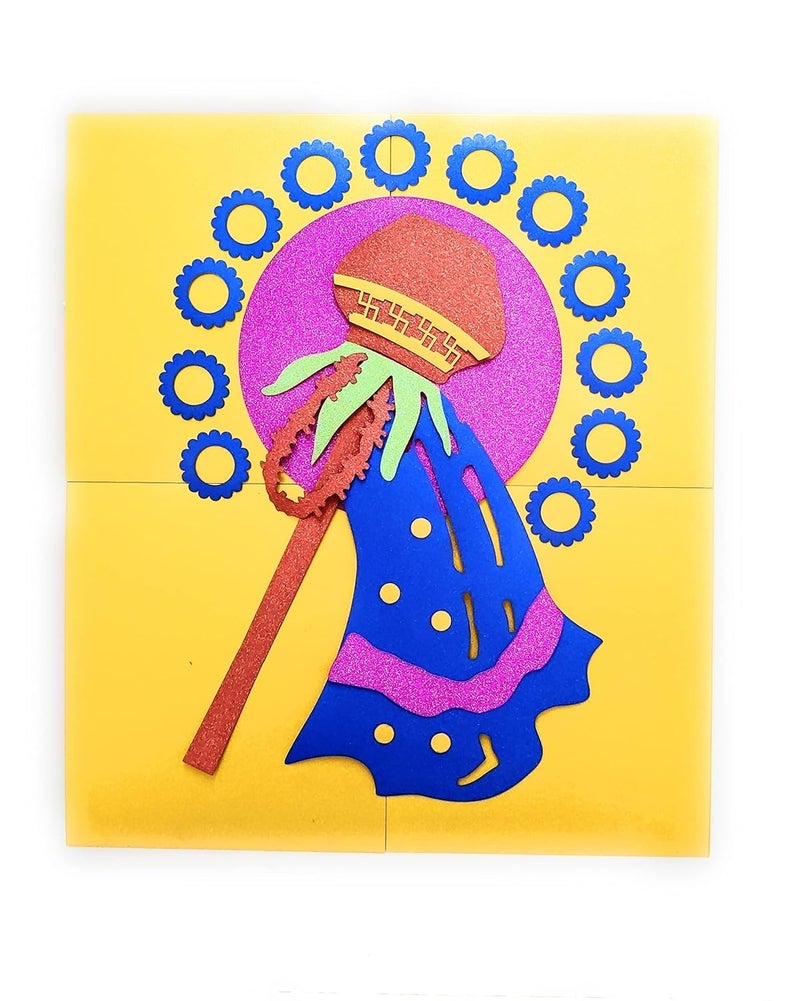 Punyatva GudiPadwa Readymade RangoliPaper Rangoli for Gudhi Padwa Festival DecorationDIY Reusable Paper Rangoli for Gudi Padva - Image 1