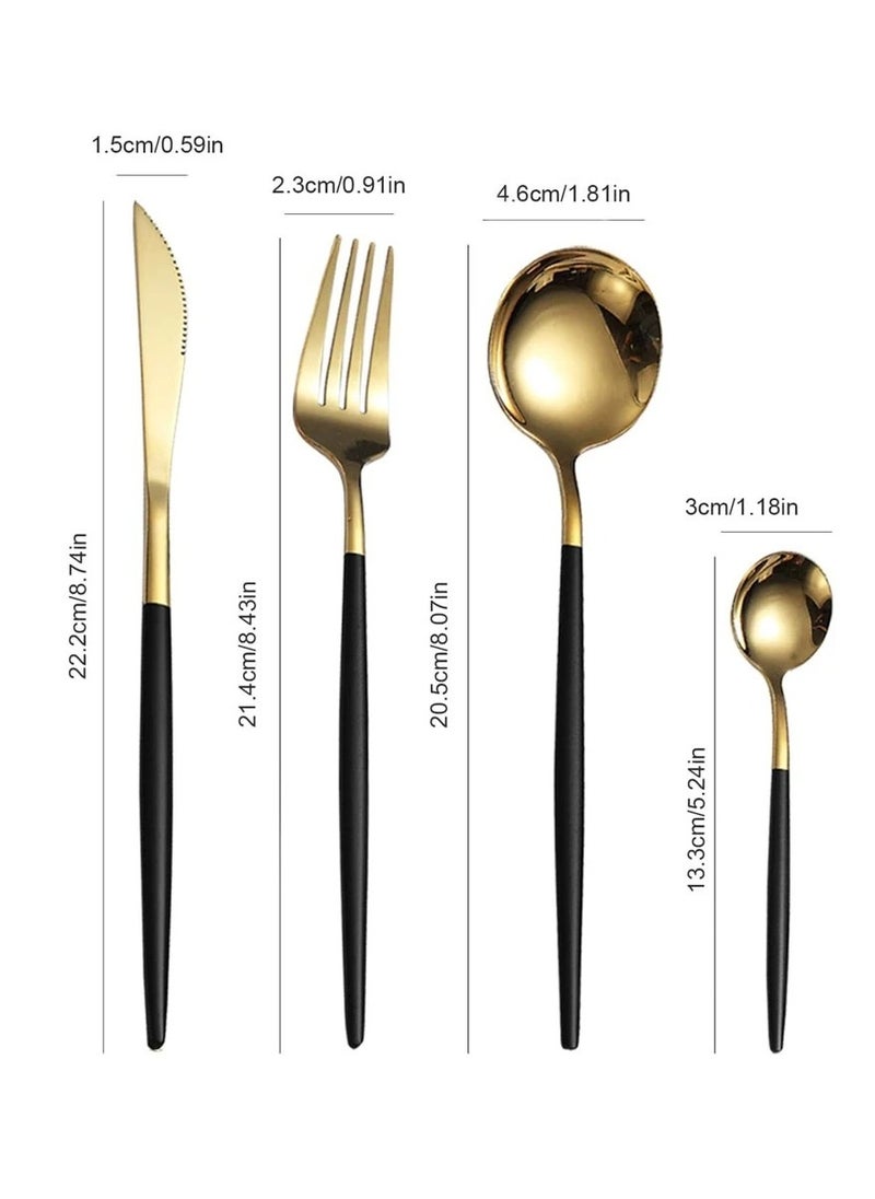 Shein 32 Piece Stainless Steel Utensil Set, Includes BBQ Knives, Forks and Spoons, Suitable for Home, Restaurant and Party  - Image 2