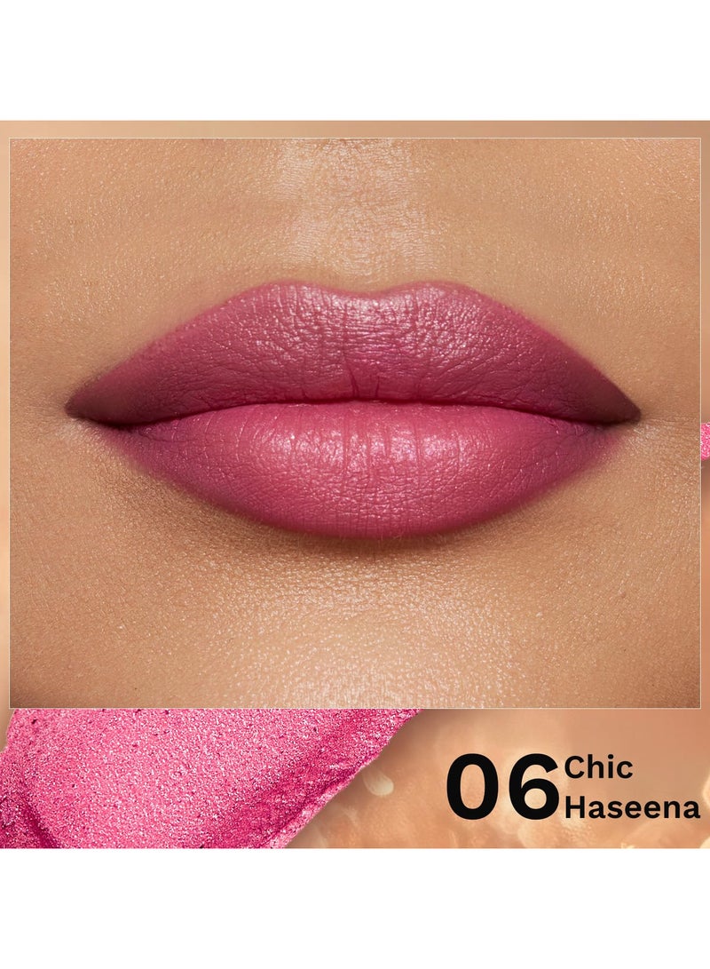 Pilgrim Glitter Lipstick For Women 4.2gm | Dubai Luxe Lifestyle - Chic Haseena Shade | Lipstick Infused with Vitamin E & Olive Oil | Glitter Formula With Matte Finish | Non Drying | All Skin Types - Image 2