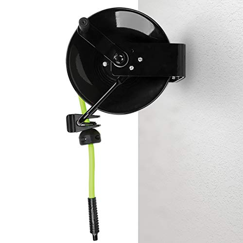 Flexzilla Portable Manual Open Face Air Hose Reel, 3/8 in. x 50 ft., Heavy Duty, Lightweight, Hybrid, ZillaGreen - L8651FZ - Image 3
