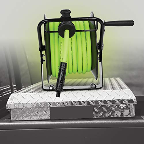 Flexzilla Portable Manual Open Face Air Hose Reel, 3/8 in. x 50 ft., Heavy Duty, Lightweight, Hybrid, ZillaGreen - L8651FZ - Image 5