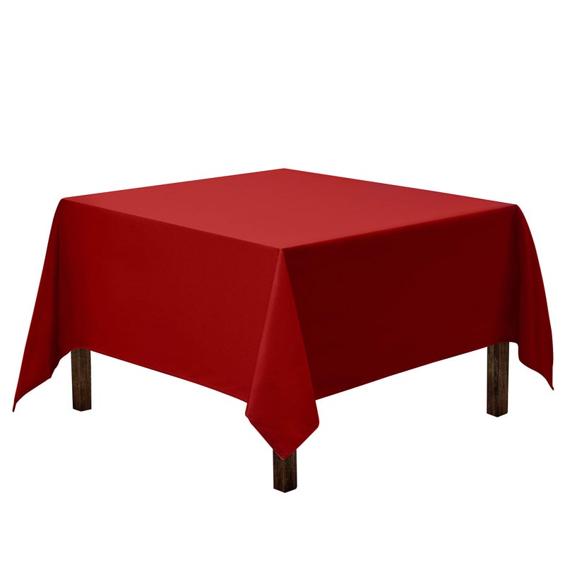 Gee Di Moda Square Tablecloth 85 x 85 Inch Red Table Cloth for Large Square or Round Tables Heavy Duty Washable Fabric for Buffet Table Holiday Party Dinner Wedding Baby Shower