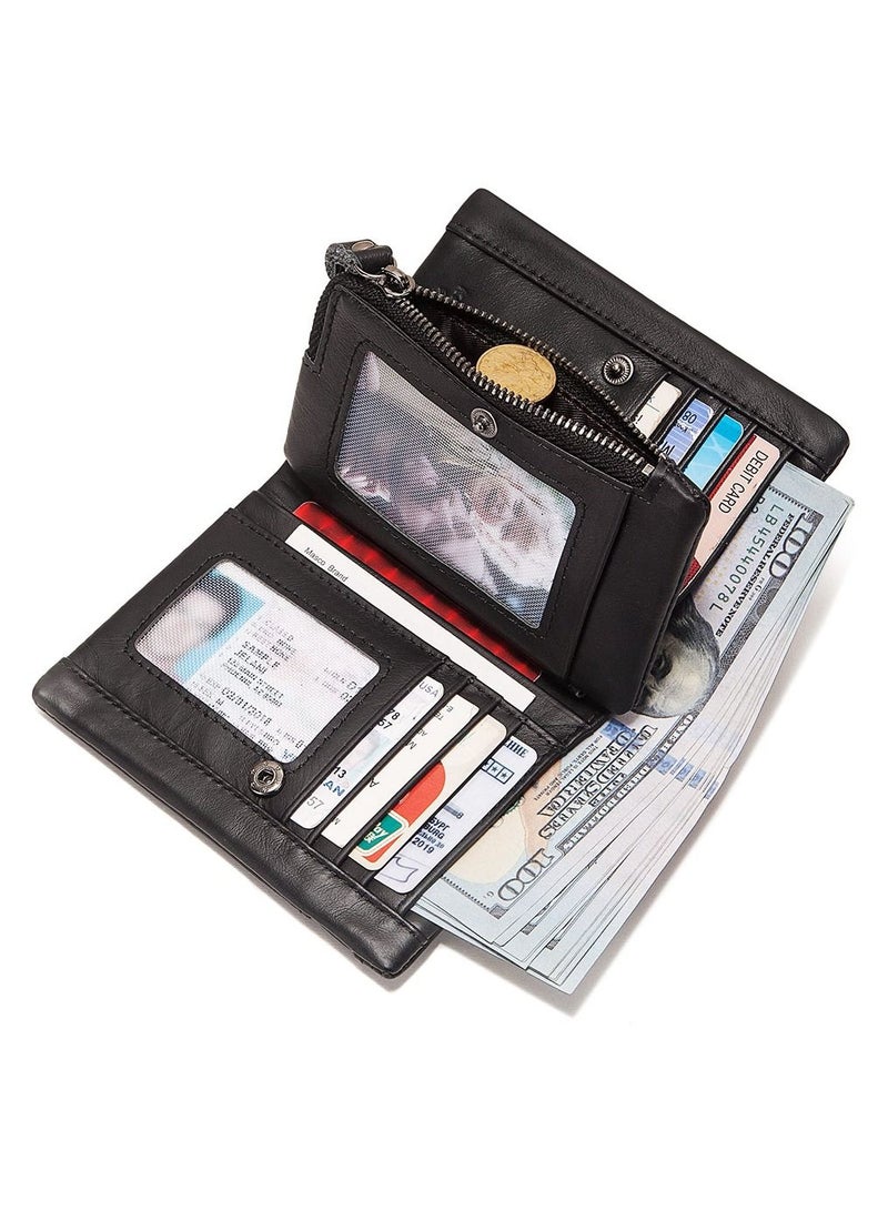 Bifold Leather Wallet for Men Black Colour - Image 5