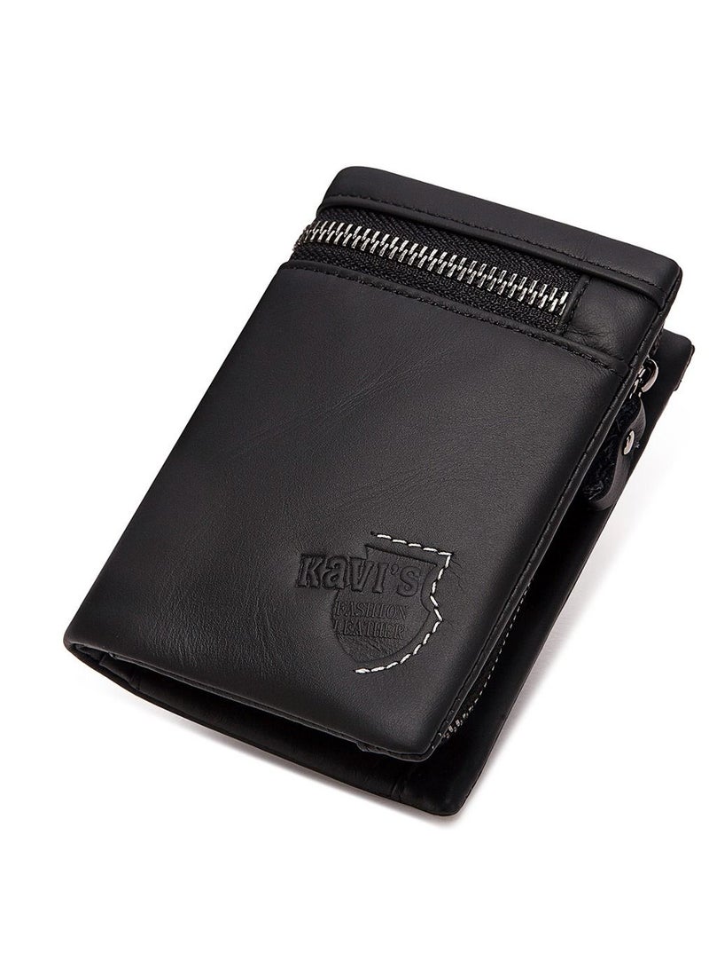 Bifold Leather Wallet for Men Black Colour - Image 1