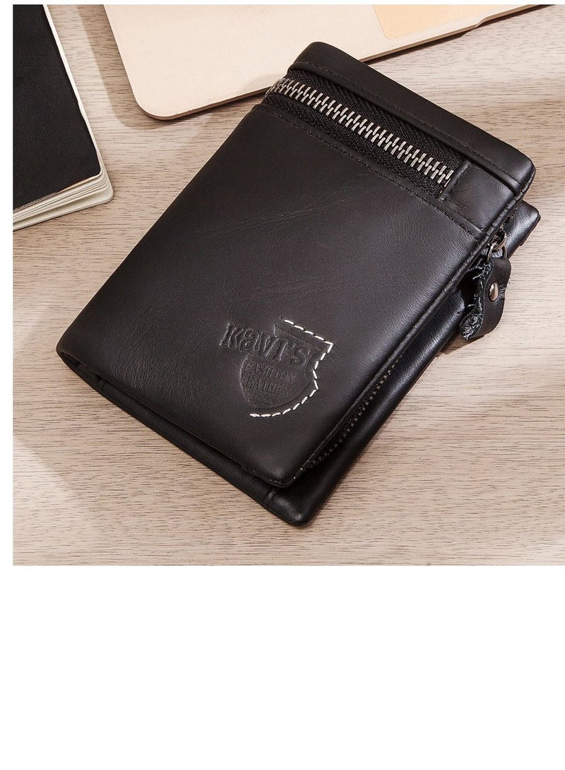 Bifold Leather Wallet for Men Black Colour - Image 2