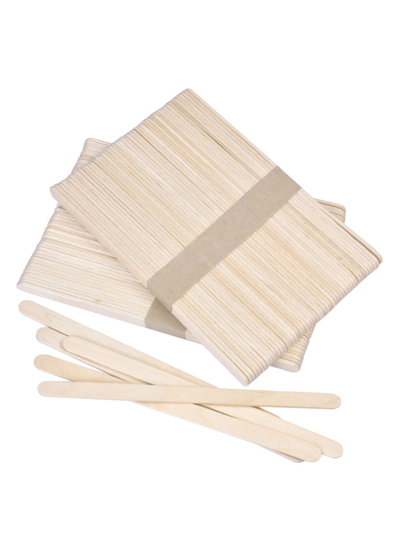 100 قطعة من عيدان المصاصة الخشبية، 1 × 16 سم، أعواد متعددة الاستخدامات لصنع الآيس كريم، تقليب القهوة، والمشاريع الحرفية - Image 1
