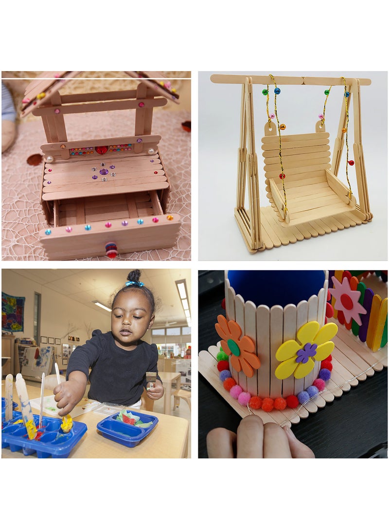 100 قطعة من عيدان المصاصة الخشبية، 1 × 16 سم، أعواد متعددة الاستخدامات لصنع الآيس كريم، تقليب القهوة، والمشاريع الحرفية - Image 5