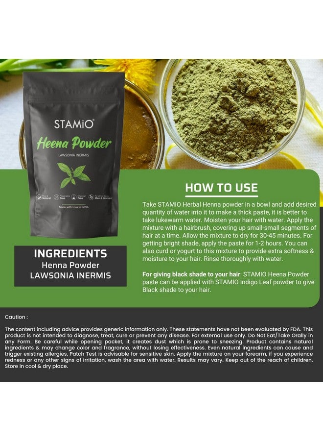 STAMIO Henna And Indigo Powder Combo 500 Gm Natural Dye For Black Hair | Triple-Sifted & Microfine | Suitable For All Hair Types Men & Women | In Pouch 250Gm X 2 - Image 3