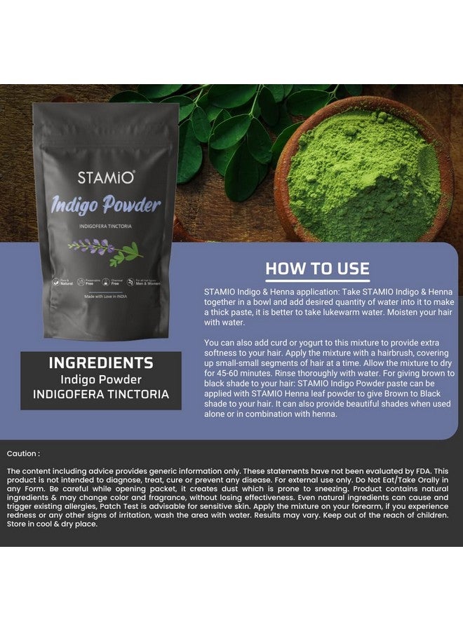 STAMIO Henna And Indigo Powder Combo 500 Gm Natural Dye For Black Hair | Triple-Sifted & Microfine | Suitable For All Hair Types Men & Women | In Pouch 250Gm X 2 - Image 5