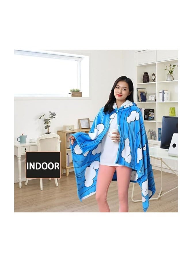 عام **تغطية بطانية قناع الأنمي الشيطاني قابلة للارتداء، بطانية تانجيرو لعرض الكوستوميز، عباءة وشاح للاسترخاء، خرقة نوم بحجم 160*100 سم / 63*40 بوصة** - Image 3