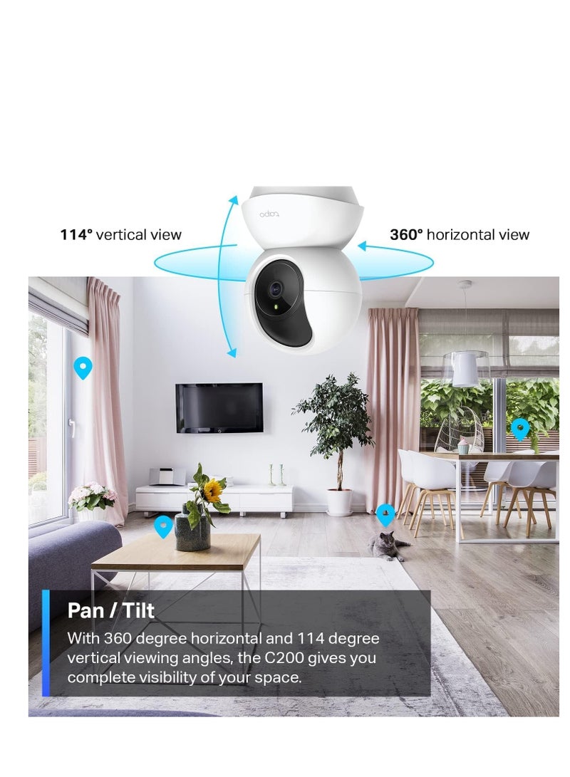 tapo TP-Link Tapo Pan/Tilt 1080p Resolution, 360°Rotational View Security Camera|Motion Tracking |Motion & Baby Crying Detection| 2-Way Audio | Night Vision | Works with Alexa & Google Home (Tapo C200) - Image 4