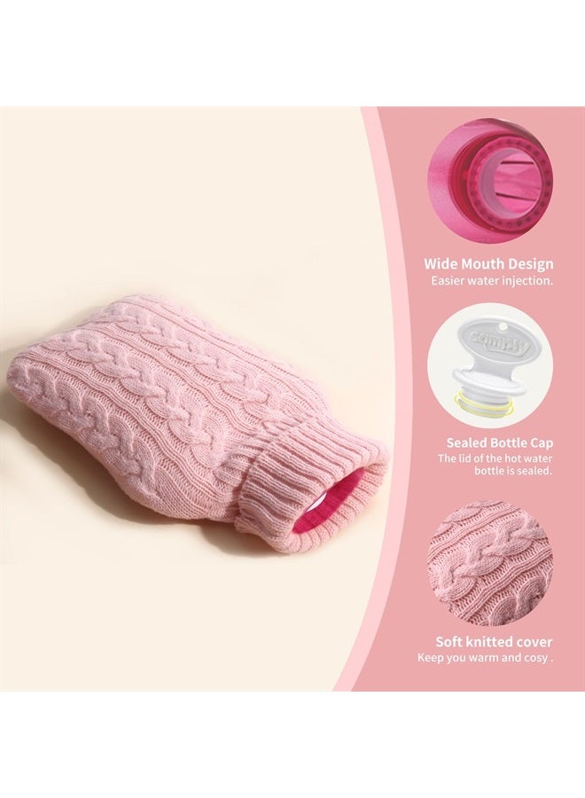 samply Hot Water Bottle with Knitted Cover, 2L Hot Water Bag for Hot and Cold Compress, Hand Feet Warmer, Ideal for Menstrual Cramps, Neck and Shoulder Pain Relief, Pink - Image 5