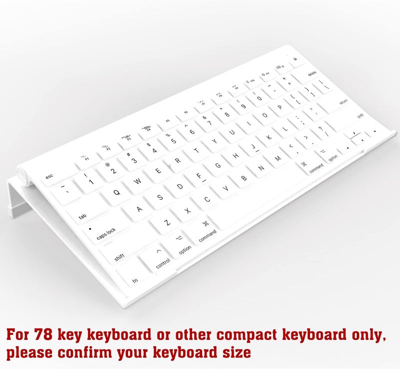 KOTEMON Mini Computer Keyboard Stand - 11.8'' x 5.1'' - Acrylic Keyboard Holder for 78 Keys, Universal Compact, with White Silicone Strip - Image 3