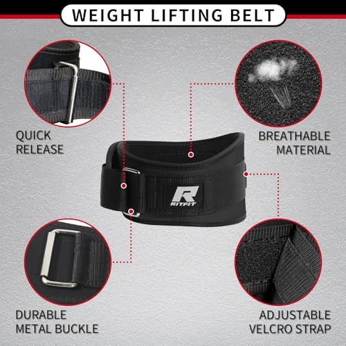 RitFit Weight Lifting Belt - Great for Squats, Lunges, Deadlift, Thrusters - Men and Women - 6 Inch Black/Camouflage - Image 2