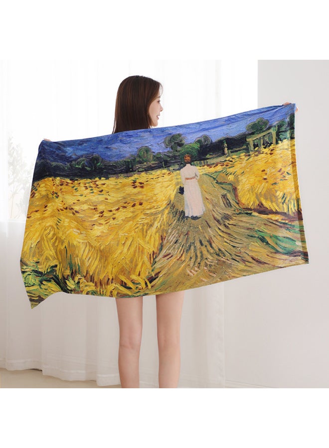[customized] Creative Digital Printing Beach Towel Swimming Sunscreen Shawl Beach Towel