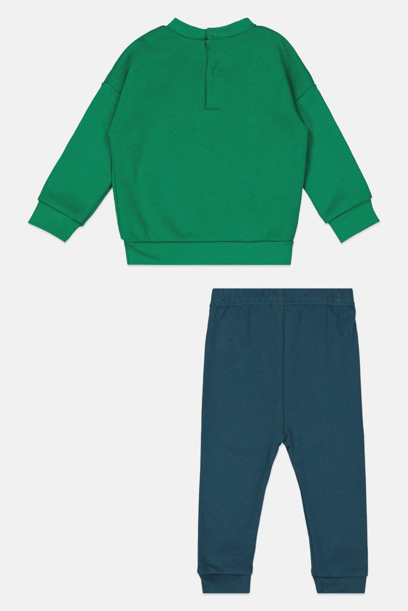 Lily & Jack Toddlers Girl 2 Pieces Textured Sweatshirt And Pants Set, Green - Image 3