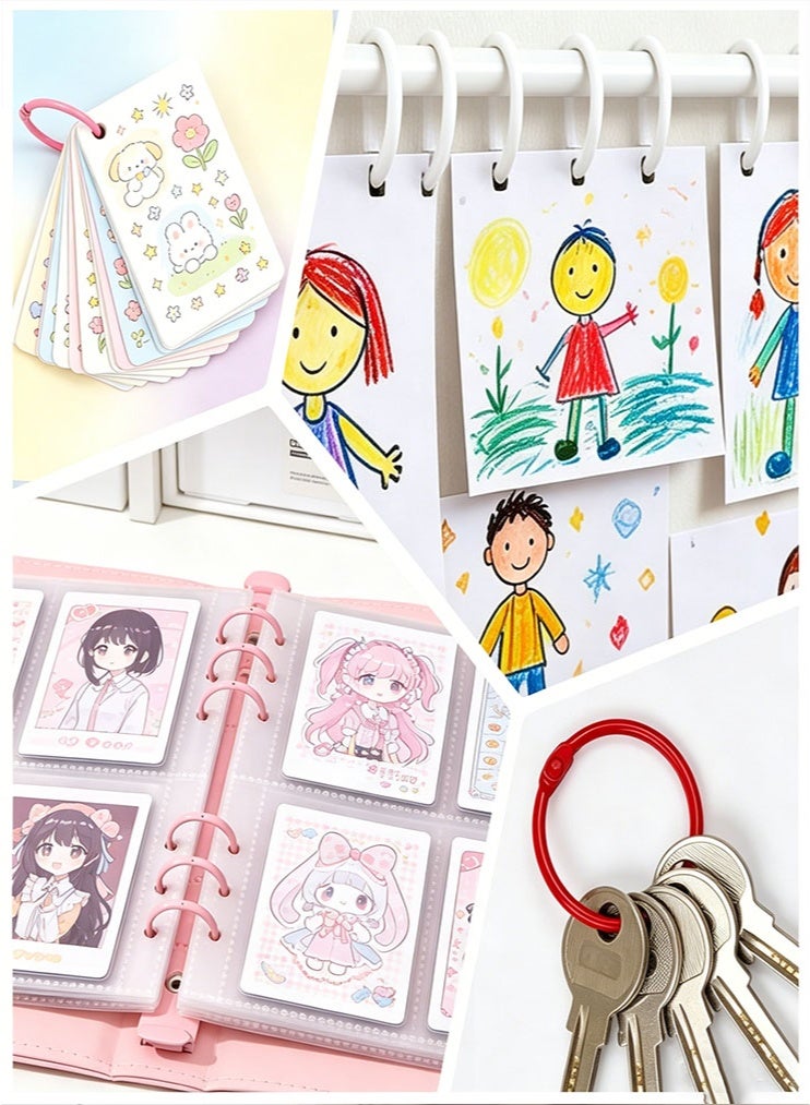 50 Pack 1.2 Inch Binder Rings, Colorful Metal Book Rings for Flashcards & Index Cards, Loose Leaf Notebook Rings, Sturdy Small O-Rings for School, Home and Office (10 Colors) - Image 4