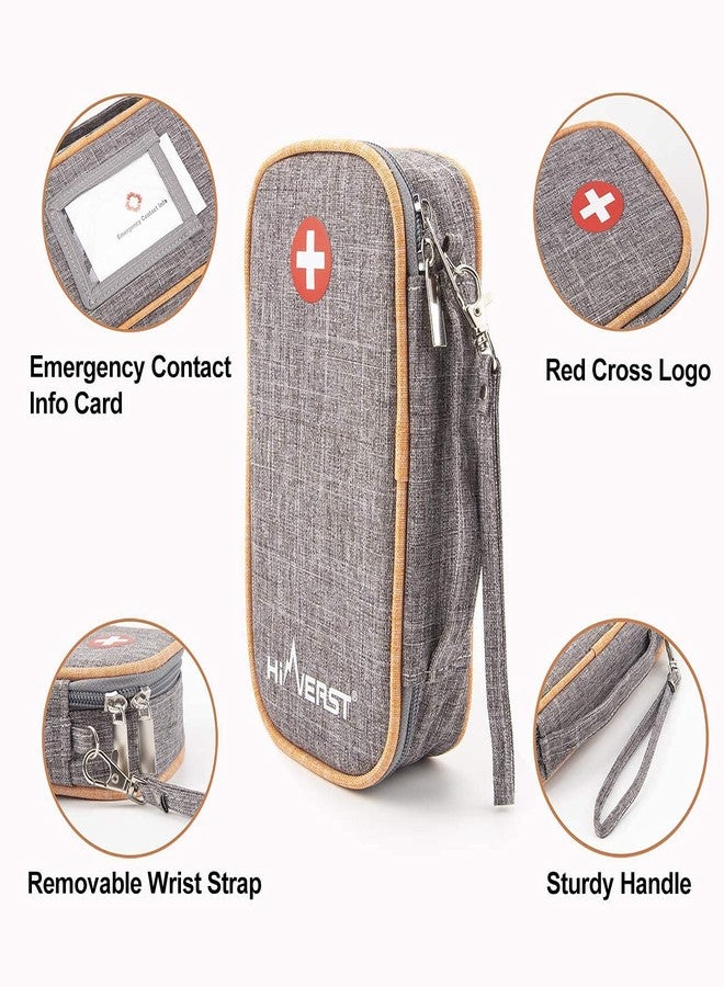 Hiverst Insulin Cooler Bag with 2 Ice Packs, Diabetes Medication Organizer Keeps Insulin Cold for Long Time, Large Capacity Portable Medicine Storage with Medical Alert Keychains, Water-Resistant (X-Large) - Image 2